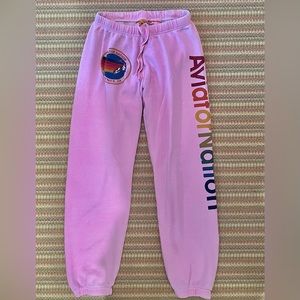 Women’s Aviator Nation Sweatpants - Neon Pink.
